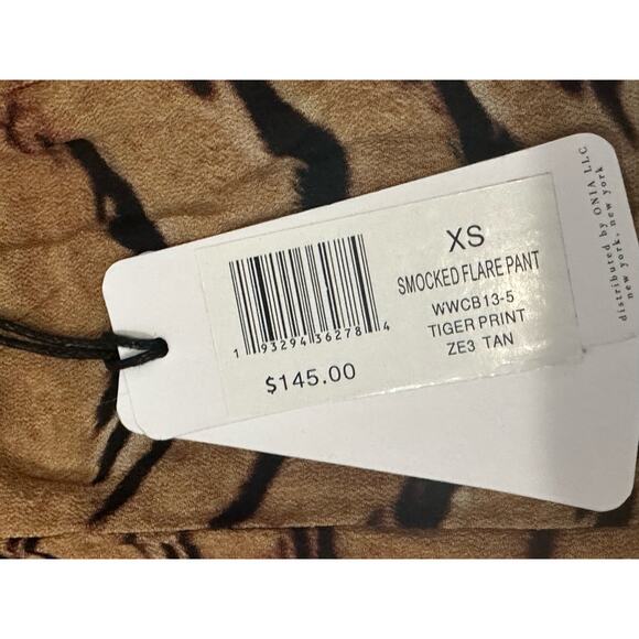 NWT WEWOREWHAT Resortwear Beach XS Tiger Stripes High Rise Statement Pants - Picture 2 of 14